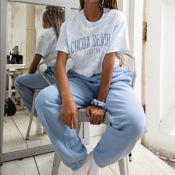 Girl Knows All Light Blue Washed Joggers - XL - Picture 2 of 3